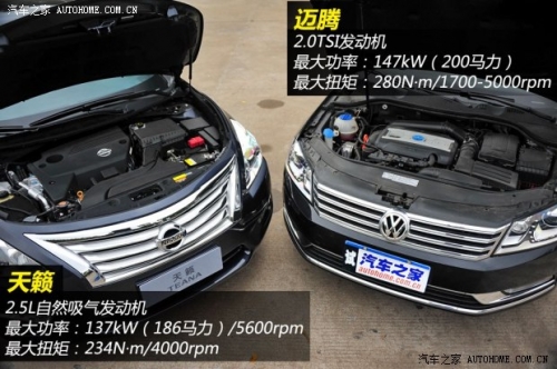 “德日”中型車之爭 日產天籟PK大眾邁騰
