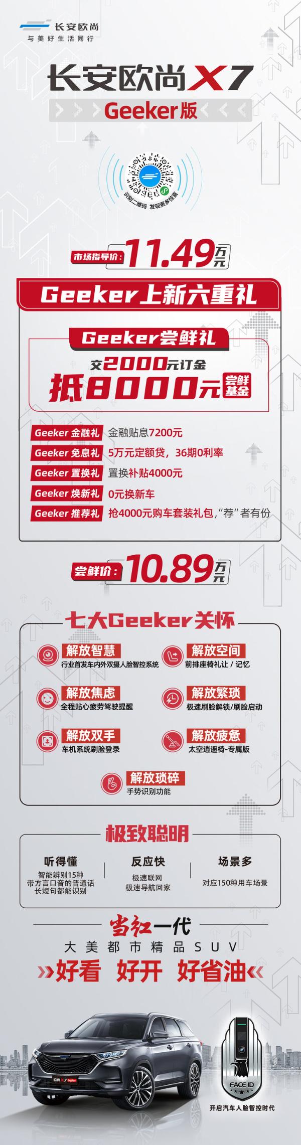 支持人臉識別 <A href=http://m.5ibaobao.com/auto/Changan/ TARGET=_blank><font color=#666666>長安</font></a><font color=#cccccc  class=unnamed1>[<A href=http://m.5ibaobao.com/auto/Changan/price.html TARGET=_blank><font color=#cccccc >報價</font></a> <A href=http://m.5ibaobao.com/auto/Changan/4S.html TARGET=_blank><font color=#cccccc >4S店</font></a>]</font>歐尚X7 Geeker版正式上市 售價11.49萬<A href=http://m.5ibaobao.com/auto/BYD/yuan.html TARGET=_blank><font color=#cccccc>元</font></a>